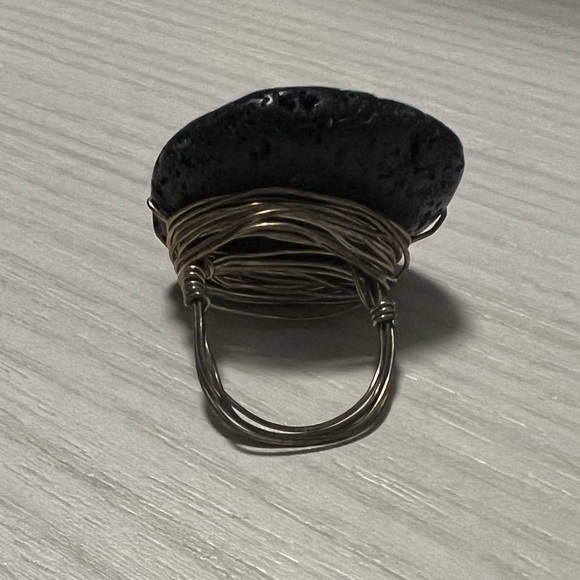 On hold ❤️ Vintage and Hand made River Rock Stone Ring - Picture 3 of 4